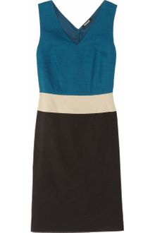 DKNY Colorblock Ramieblend Dress - Lyst
