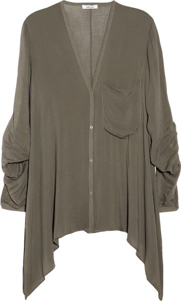 Helmut Lang Lush Voile Top in Gray - Lyst
