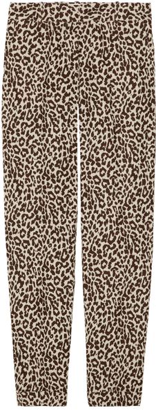 J.crew Café Leopardprint Cropped Linen Pants in Animal (leopard) - Lyst