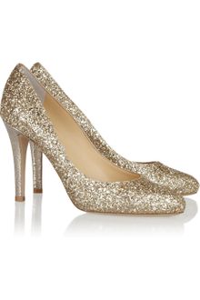 Jimmy Choo Vikki Glittered Leather Pumps - Lyst