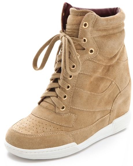 Marc By Marc Jacobs Standard Supply Suede Wedge Sneakers in Beige (sand) - Lyst