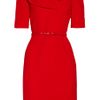 Oscar De La Renta Ruffled WoolCrepe Dress in Red - Lyst