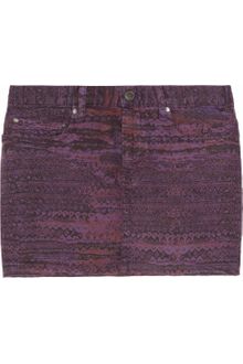 See By Chloé Arizona Printed Stretchcotton Drill Mini Skirt - Lyst