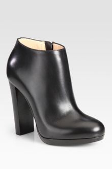 Christian Louboutin Leather Woodenheel Platform Ankle Boots - Lyst