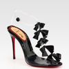Christian Louboutin Translucent Bow Bow Patent Leather Sandals in Black - Lyst