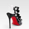Christian Louboutin Translucent Bow Bow Patent Leather Sandals in Black - Lyst