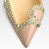 Christian Louboutin Pigalove Patent Leather Crystal Coated Flats in Beige (nude) - Lyst