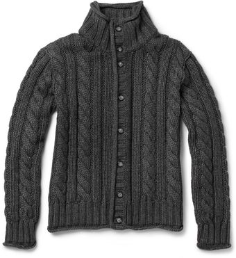 Dolce & Gabbana Chunky Cable Knit Cardigan - Lyst