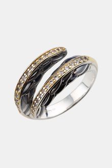Elizabeth And James Audubon Feather Two Tone Bypass Ring - Lyst