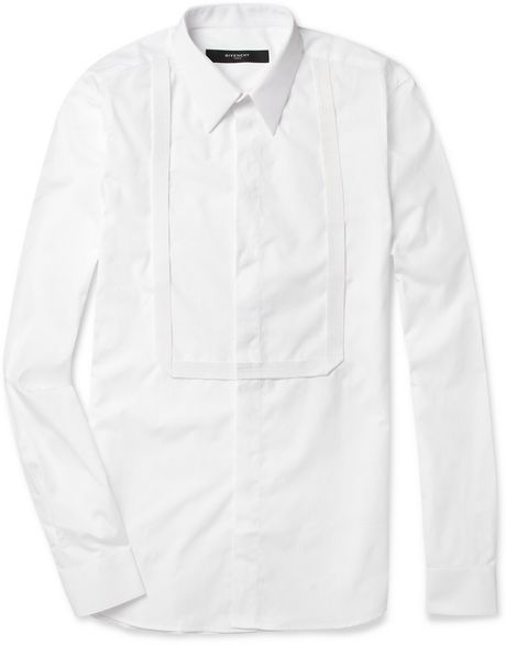 Givenchy Grosgrainbib Cotton Shirt in White for Men - Lyst
