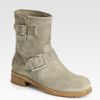 Jimmy Choo Youth Suede Biker Boots in Gray (khaki) - Lyst