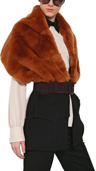 Marni Rex Rabbit On Wool Crepe Shawl in Brown (black) - Lyst