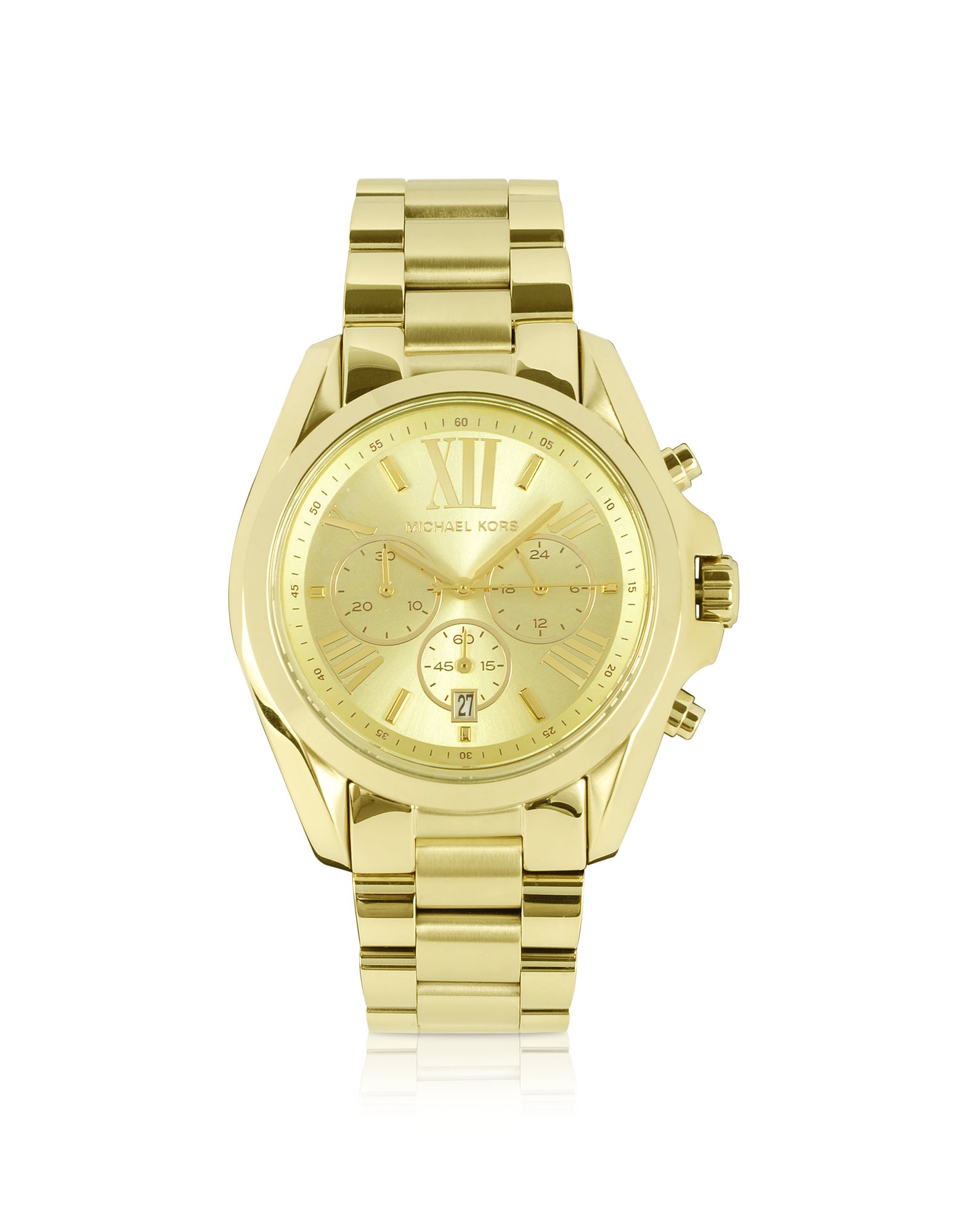 Michael Kors Midsize Bradshaw Chronograph Watch in Gold (steel) | Lyst