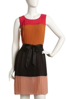 Sue Wong Pleated Colorblock Dress - Lyst