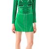 Tibi Printed Eyelet Shift Dress in Green (emerald) - Lyst