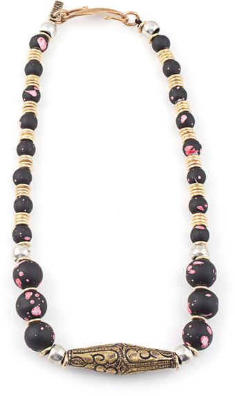 Vanessa Mooney Beaded Ball Necklace Black - Lyst