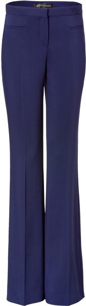 Versace Persian Blue Wide Leg Pants in Blue - Lyst