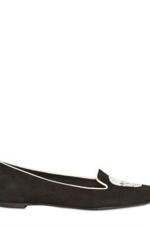 Alexander McQueen 10mm Suede Sequin Skull Loafers - Lyst