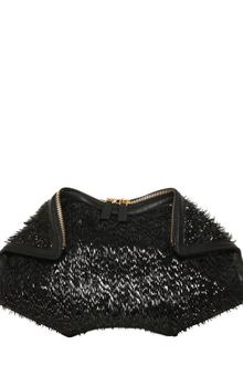Alexander McQueen Demanta Splinter Patent Leather Clutch - Lyst