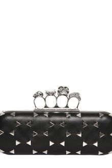 Alexander McQueen Studded Leather Knuckle Box Clutch - Lyst