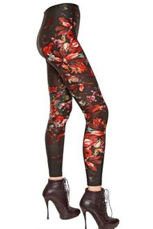 Alexander McQueen Flower Print Matt Lycra Leggings - Lyst