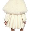 Alexander Mcqueen Shearling and Floral Appliqué Brocade Coat in White - Lyst