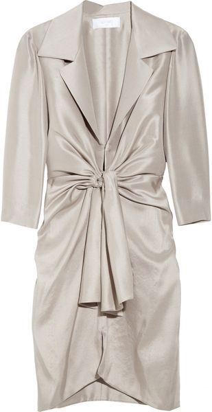 Azzaro Illusion Silk Shantung Dress - Lyst