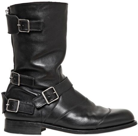 belted balmain boots leather