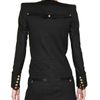 Balmain Silk Satin Trim Wool Cloth Coat in Black - Lyst