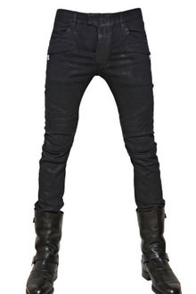 Balmain Waxed Slim Fit Stretch Denim Jeans - Lyst