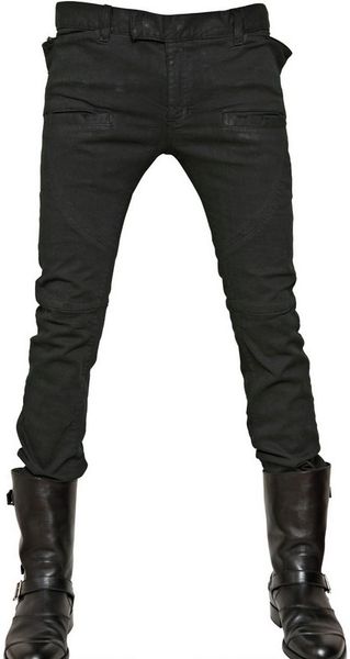 Balmain Extra Slim Stretch Denim Jeans in Green for Men - Lyst