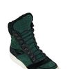 Balmain Pony Hair Suede and Shearling Trainers in Green for Men - Lyst