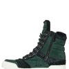 Balmain Pony Hair Suede and Shearling Trainers in Green for Men - Lyst