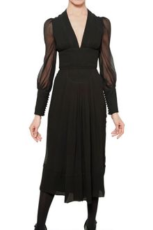 Burberry Prorsum Silk Crepon Dress - Lyst
