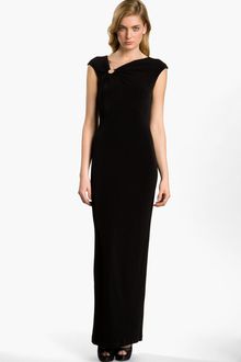Calvin Klein Asymmetrical Neck Jersey Gown - Lyst