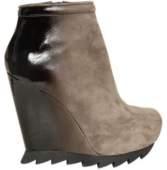 Camilla Skovgaard 120mm Suede Patent Boot Wedges - Lyst