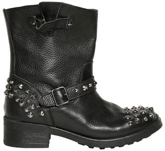 Chiara Ferragni 40mm Studded Leather Biker Boots - Lyst