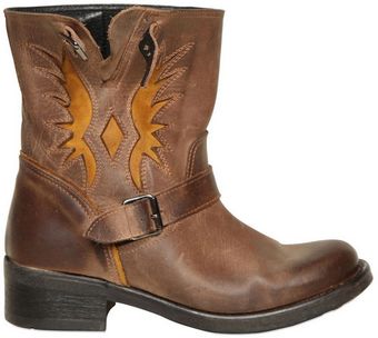 Chiara Ferragni 40mm Flame Leather Biker Boots - Lyst