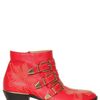 Chloé 45mm Susannah Studded Low Boots in Red - Lyst
