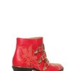 Chloé 45mm Susannah Studded Low Boots in Red - Lyst