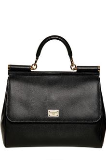 Dolce & Gabbana Miss Sicily Saffiano Leather Top Handle - Lyst
