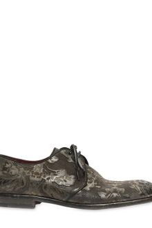 Dolce & Gabbana Derby Devorè Leather Laceup Shoes - Lyst