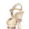 Dolce & Gabbana 160mm Crystal Leather Rose Sandals in Multicolor (ivory) - Lyst