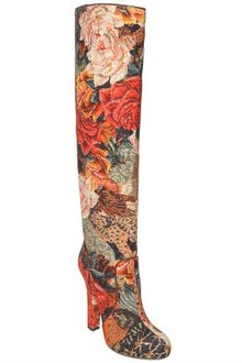 Dolce & Gabbana 130mm Brocade Floral Boots - Lyst