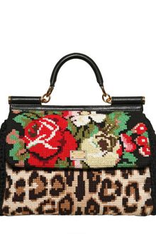 Dolce & Gabbana Miss Sicily Cross Stitched Top Handle - Lyst