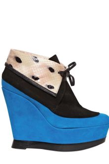 Edmundo Castillo 120mm Marlene Suede Printed Snake Wedges - Lyst