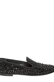 Giuseppe Zanotti 10mm Suede Swarovski Covered Loafers - Lyst