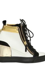Giuseppe Zanotti 90mm Calfskin Suede Wedge Sneakers