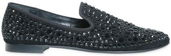 Giuseppe Zanotti Suede and Swarovski Jet Black Loafers - Lyst