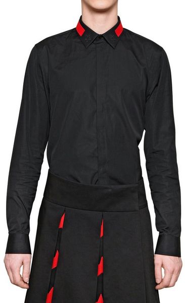 Givenchy Stars Striped Cotton Poplin Shirt in Black for Men - Lyst